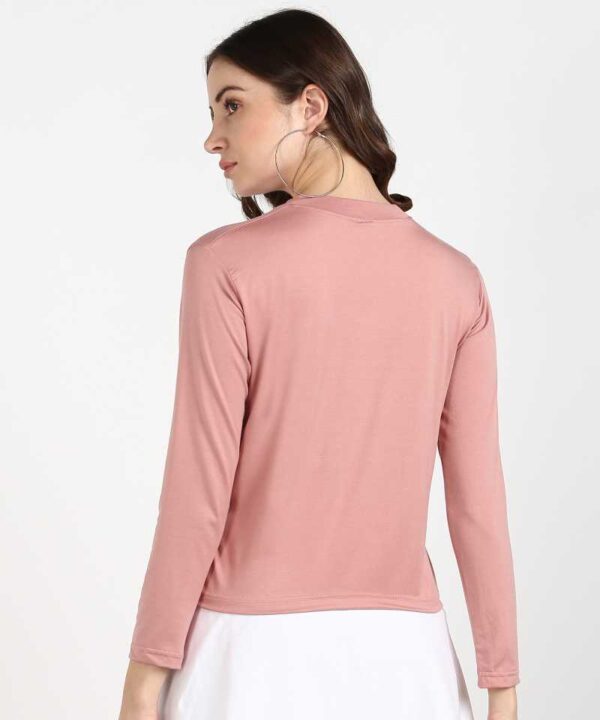 Babe Casual Full Sleeve Knotted T-shirt | KOQAINE